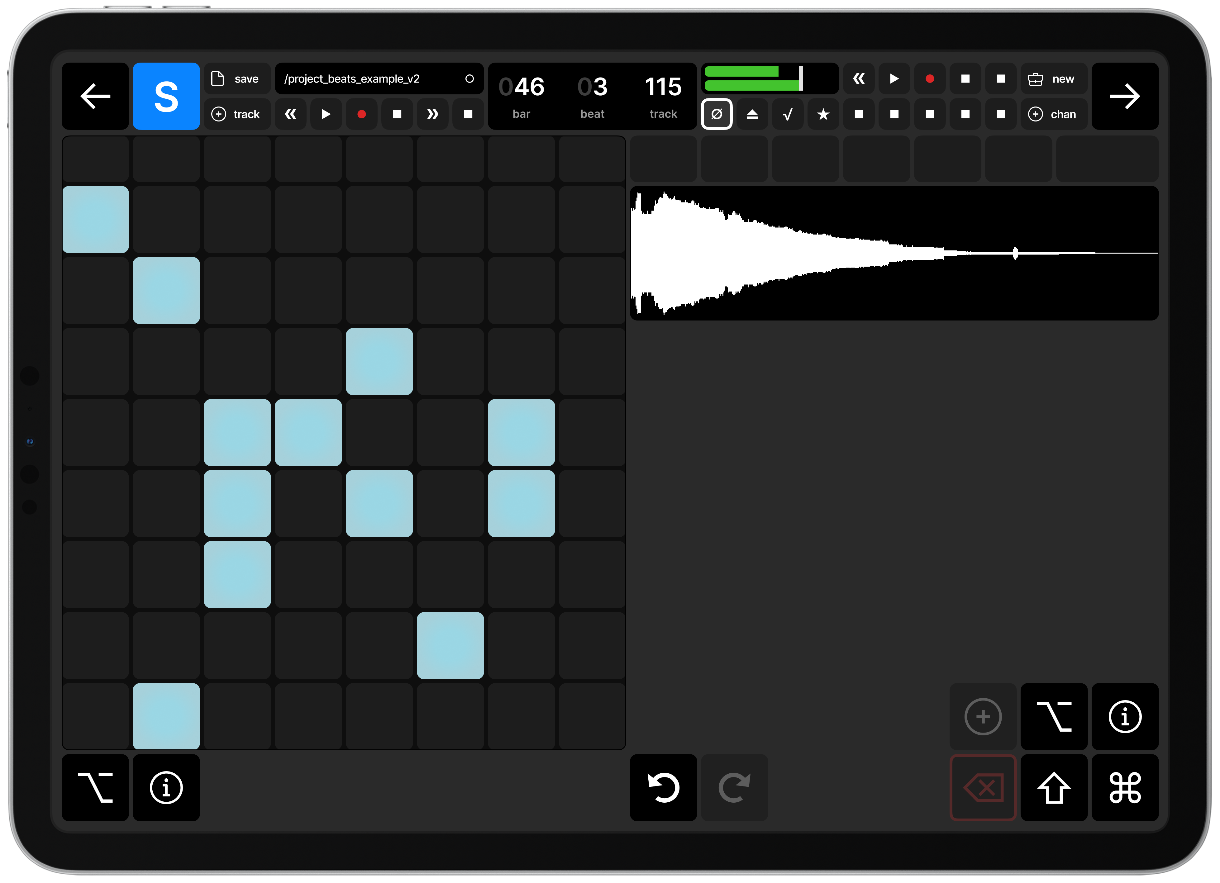 Assignable pads with waveform
