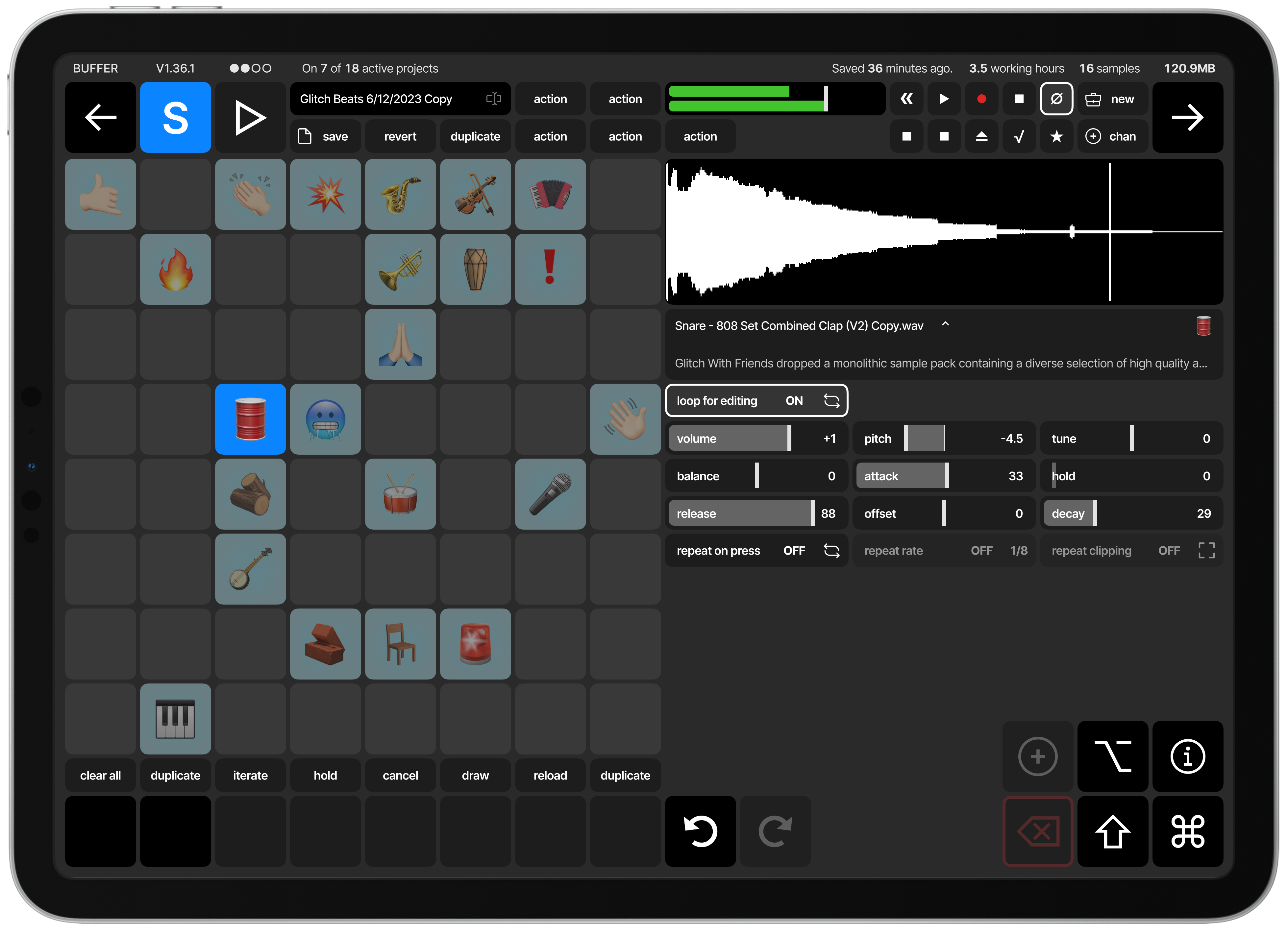 Detailed pads with properties