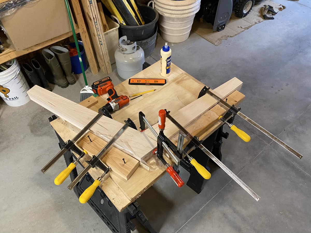 Gluing the back and bottom