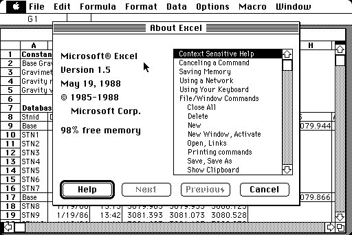 Excel 1.0
